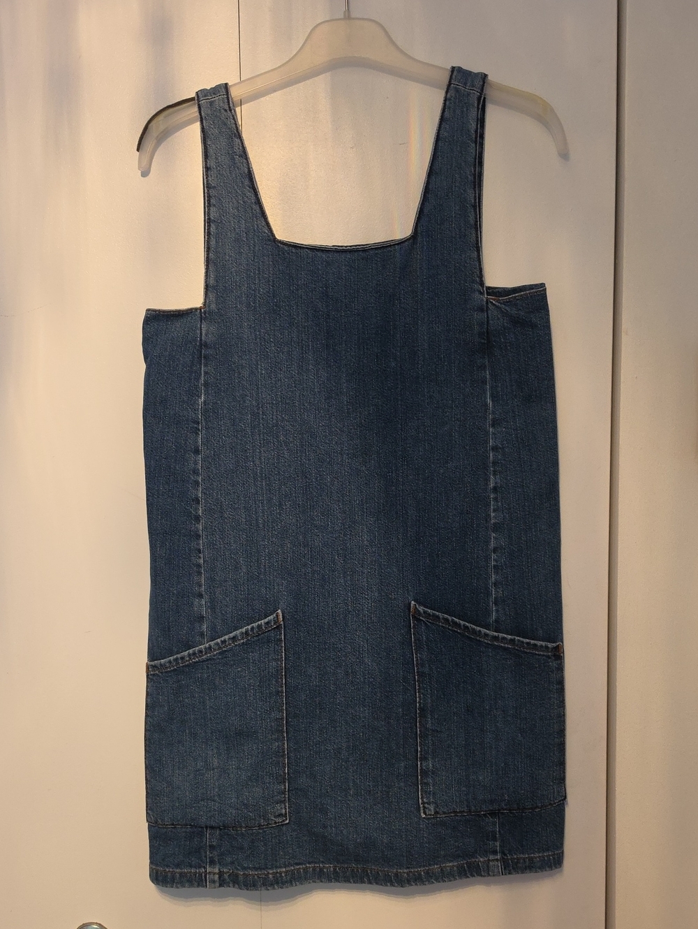 Topshop MOTO Blue Denim Pinafore